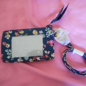 NEW ~ Vera Bradley Lanyard and Zip ID Case ~ Scattered Wildflowers ~ NWT